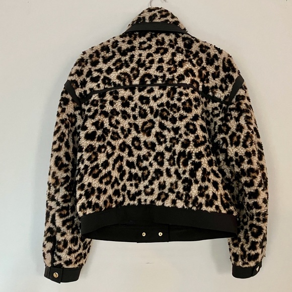 Veronica Beard Anita Faux Fur Leopard Biker Jacket L - Picture 3 of 8
